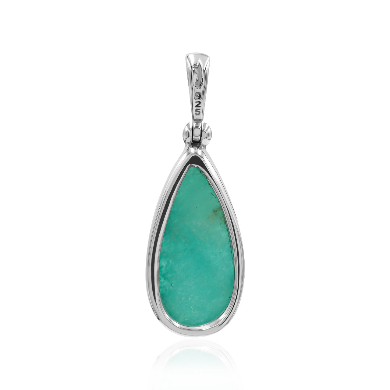 Starborn Amazonite Pear Pendant in Fine Sterling Silver