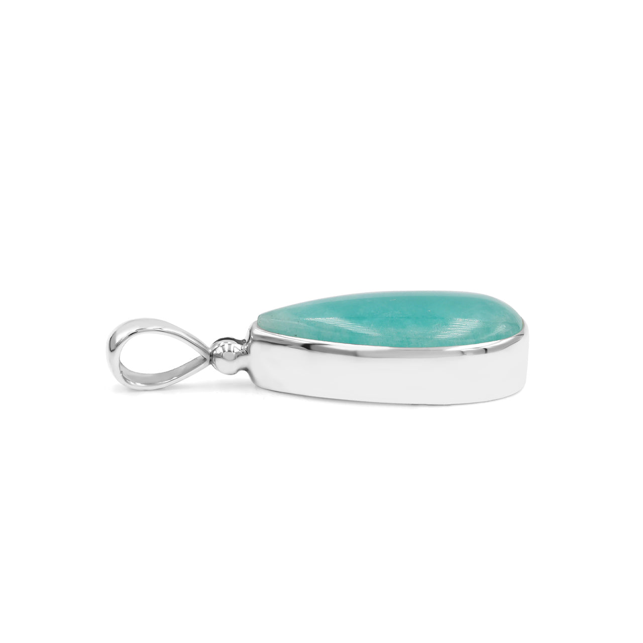 Starborn Amazonite Pear Pendant in Fine Sterling Silver