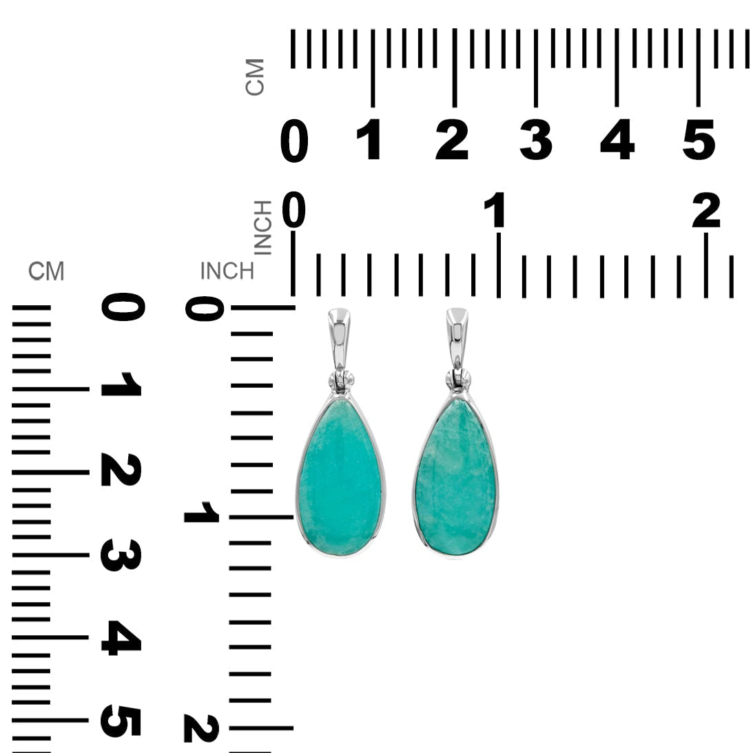 Starborn Amazonite Pear Pendant in Fine Sterling Silver