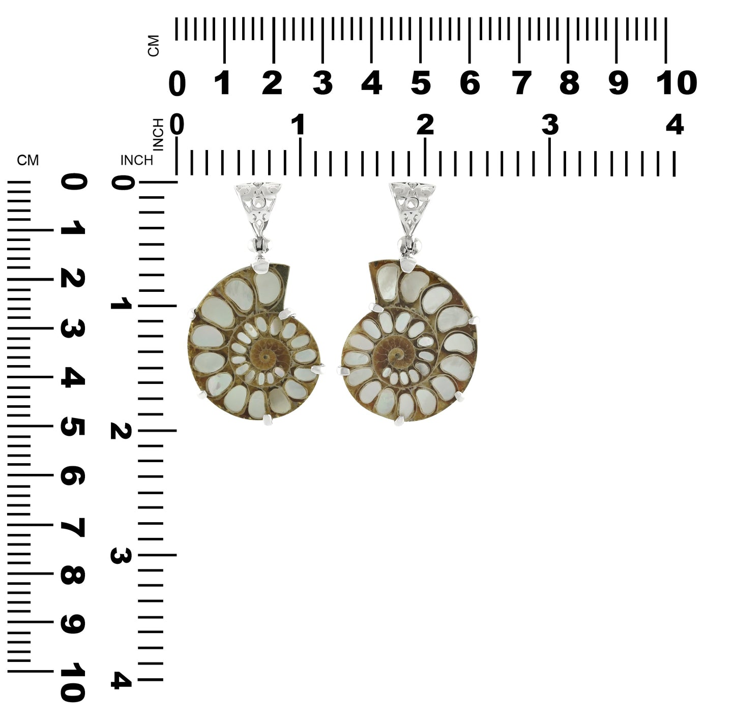 Starborn Ammonite with Mother of Pearl Inlay, Prong Set Pendant