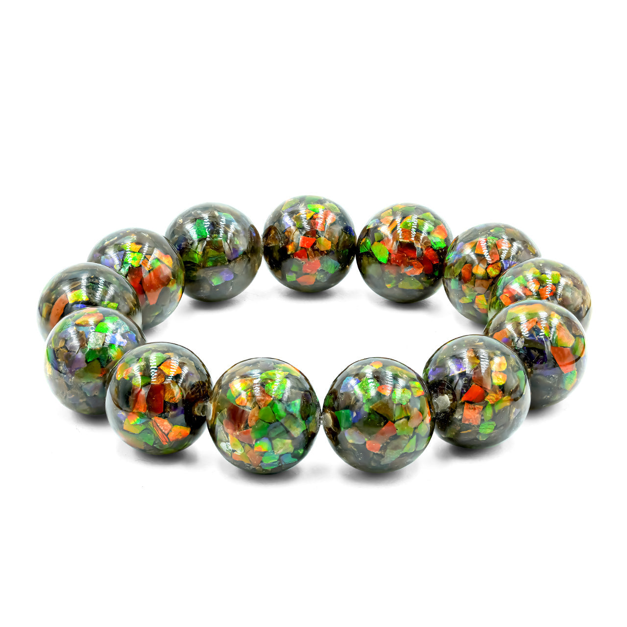 Starborn Ammolite Elastic Beaded Bracelet