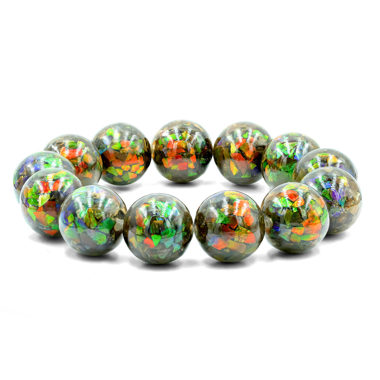 Starborn Ammolite Elastic Beaded Bracelet
