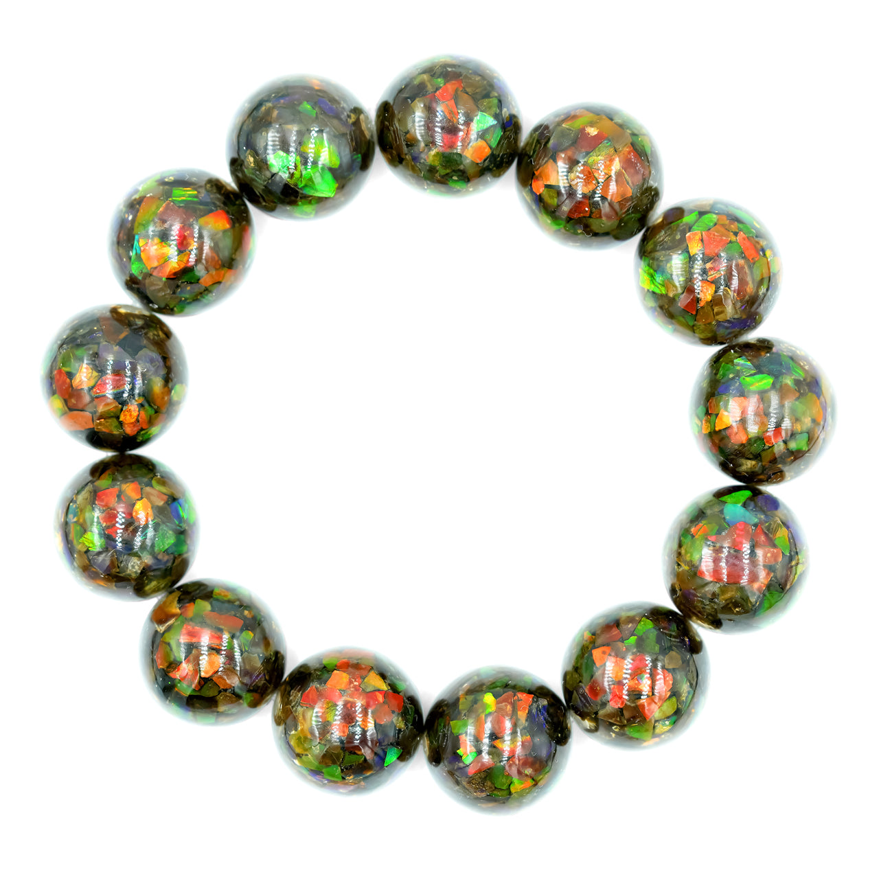 Starborn Ammolite Elastic Beaded Bracelet