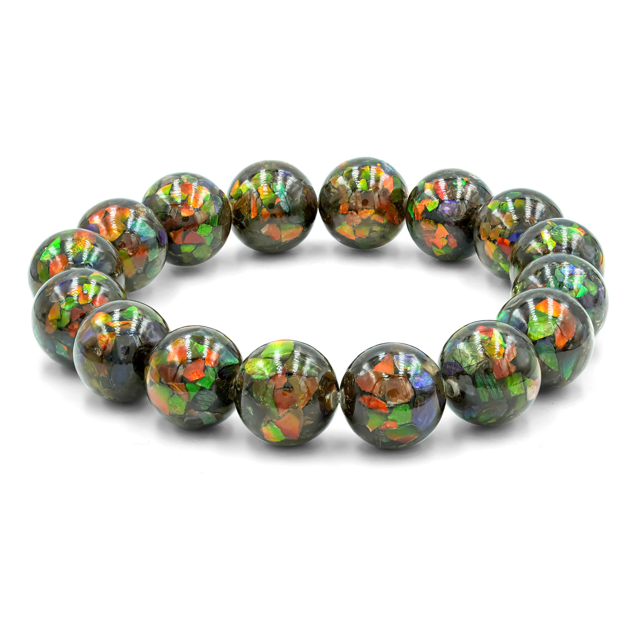 Starborn Ammolite Elastic Beaded Bracelet