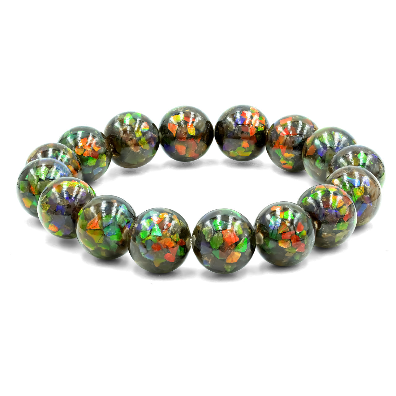 Starborn Ammolite Elastic Beaded Bracelet