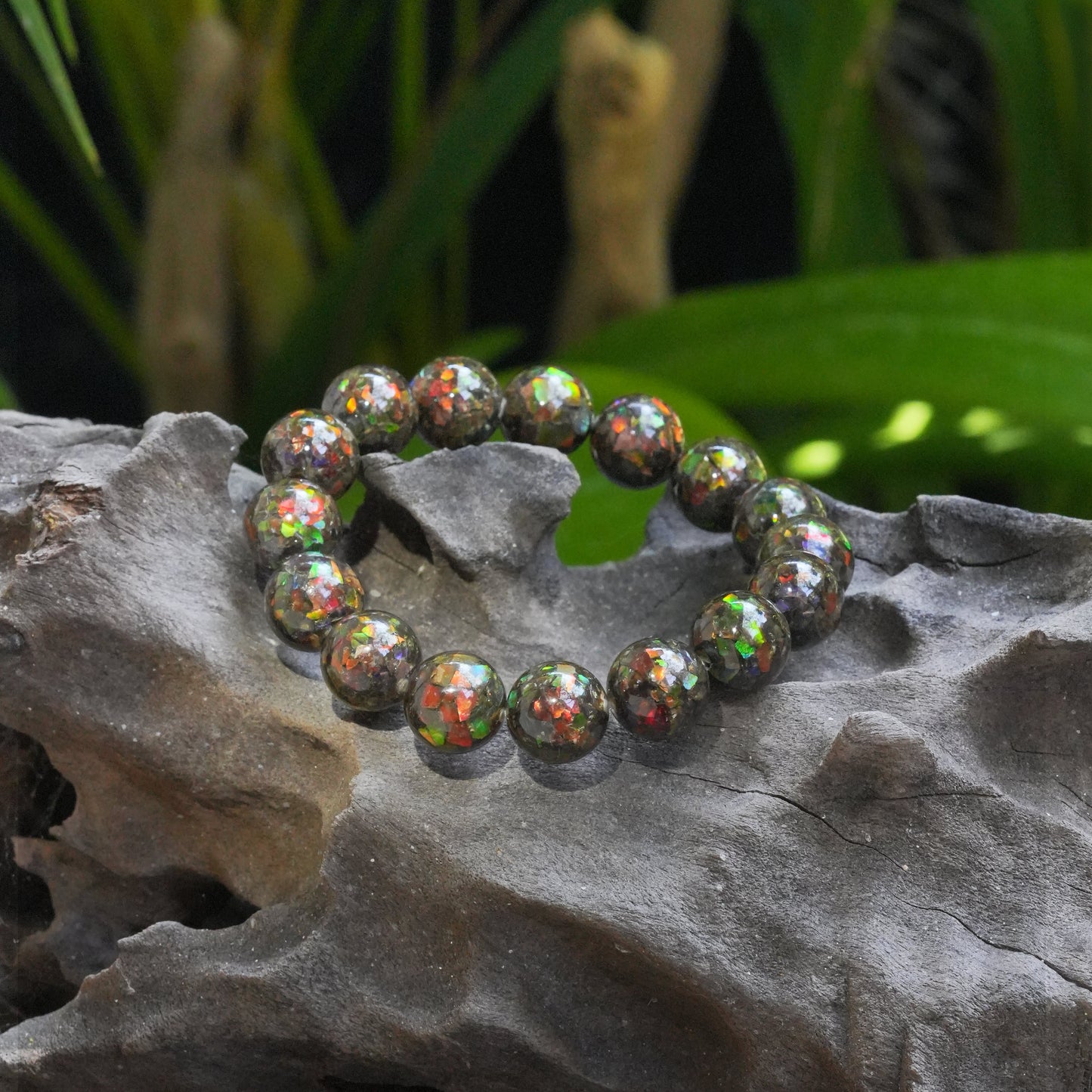 Starborn Ammolite Elastic Beaded Bracelet