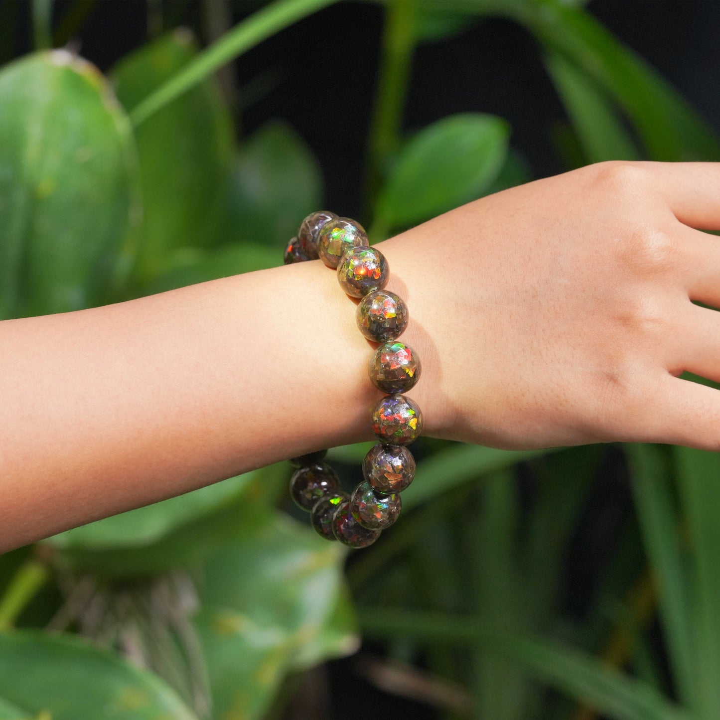 Starborn Ammolite Elastic Beaded Bracelet