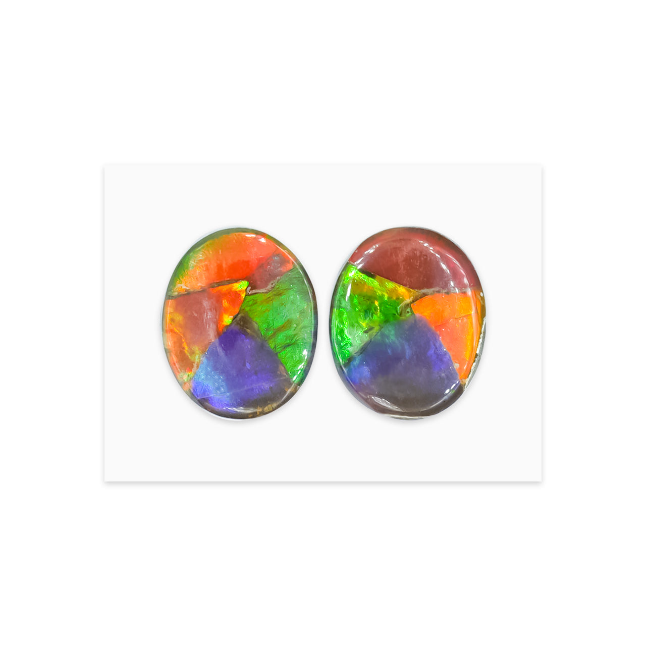 Starborn Multicolored Ammolite Oval Cabochons (1 Pair)