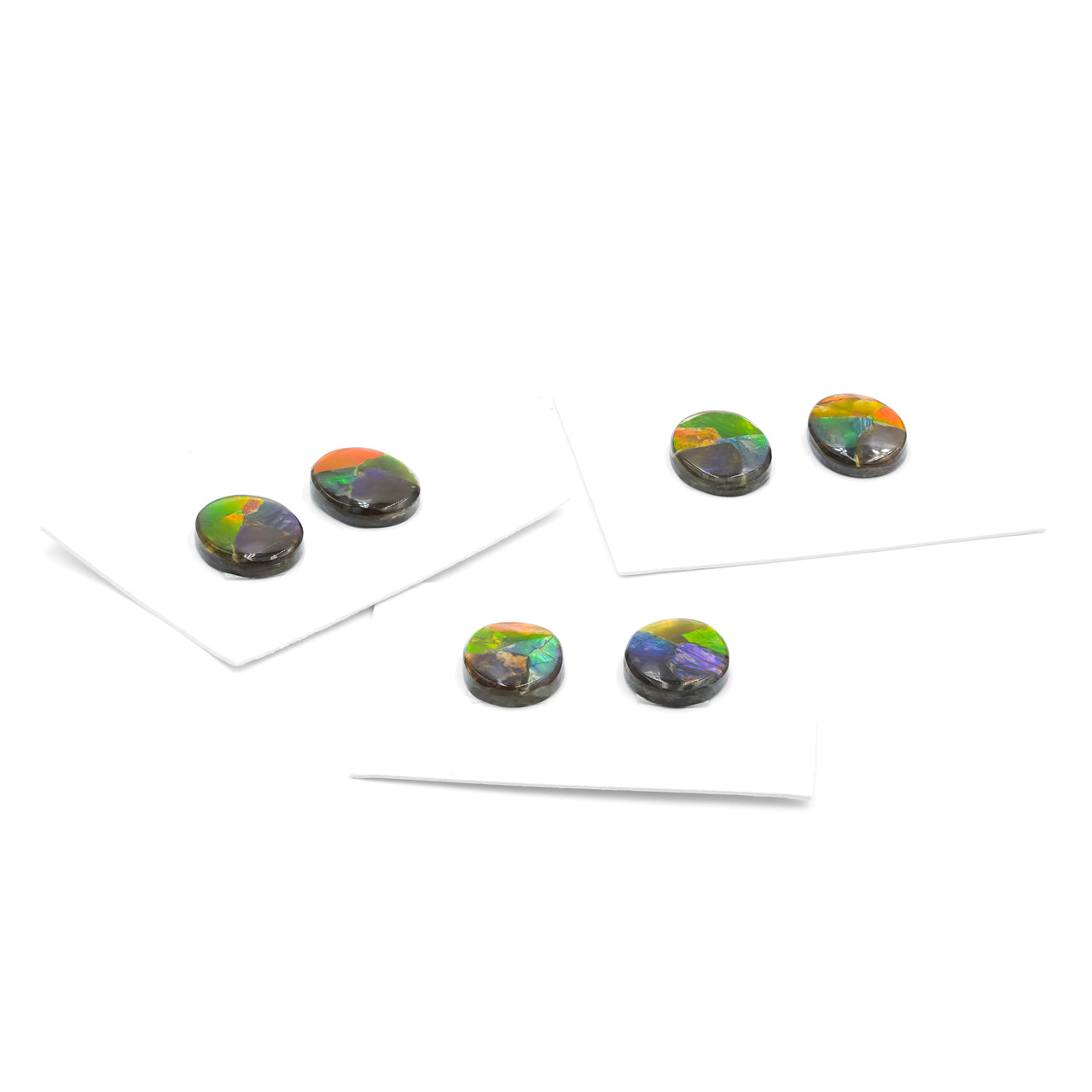 Starborn Multicolored Ammolite Oval Cabochons (1 Pair)