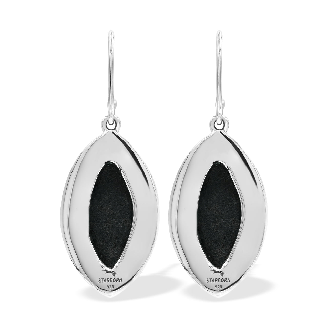 Starborn Ammolite Marquise Dangle Earrings in Sterling Silver