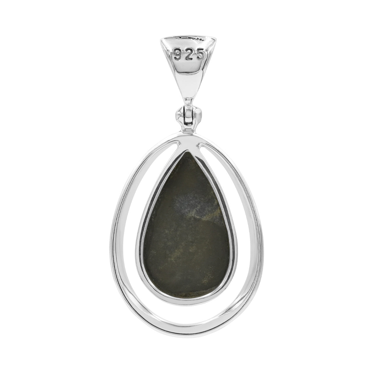 Starborn Ammolite Pear Pendant with Frame in Sterling Silver
