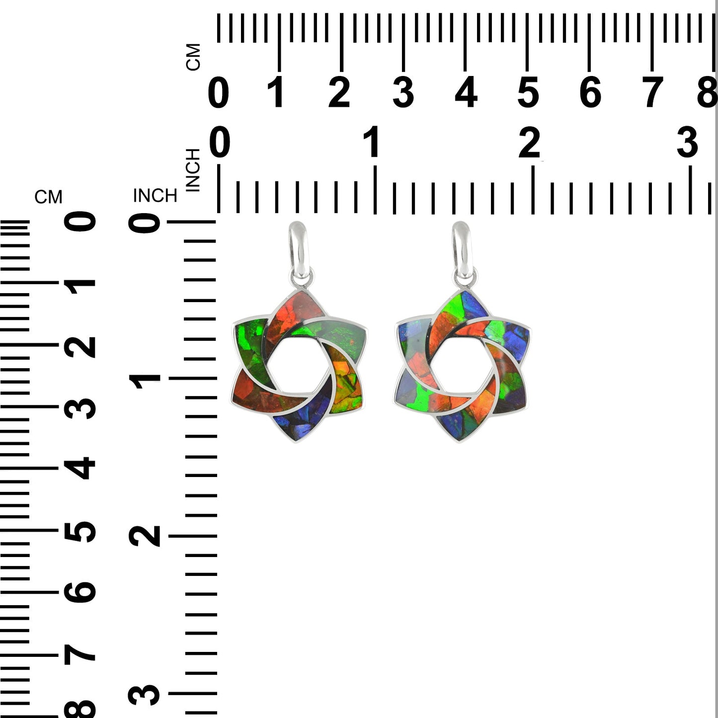 Starborn 6-Point Knot Ammolite Inlay Pendant in Sterling Silver