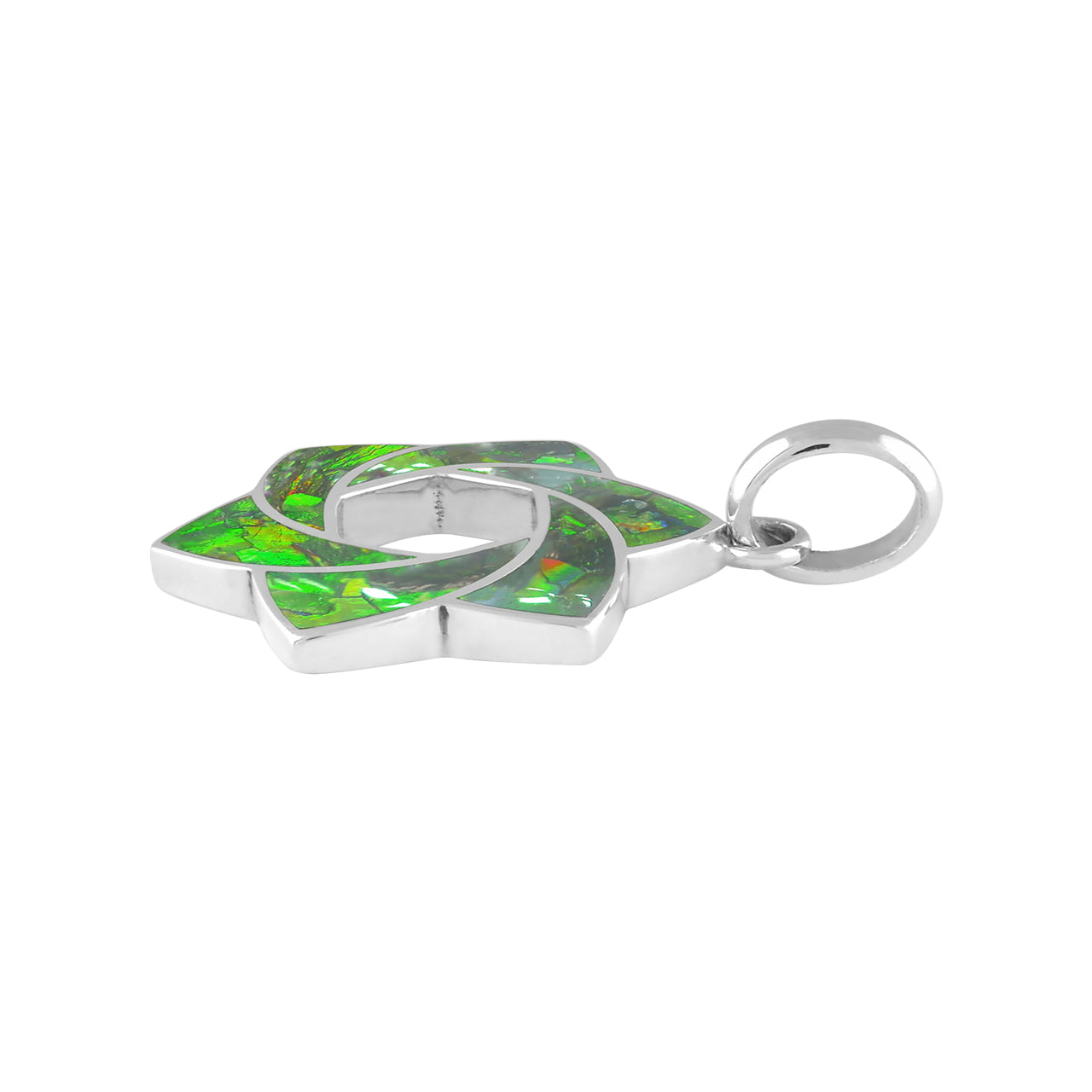 Starborn 6-Point Knot Ammolite Inlay Pendant in Sterling Silver