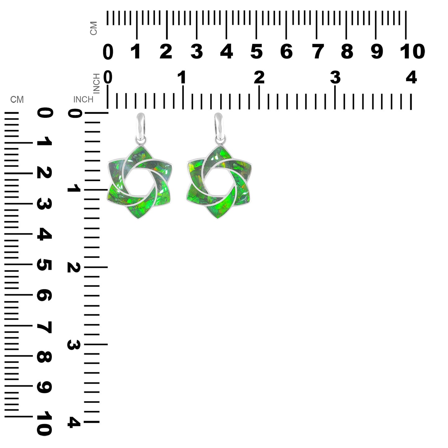 Starborn 6-Point Knot Ammolite Inlay Pendant in Sterling Silver