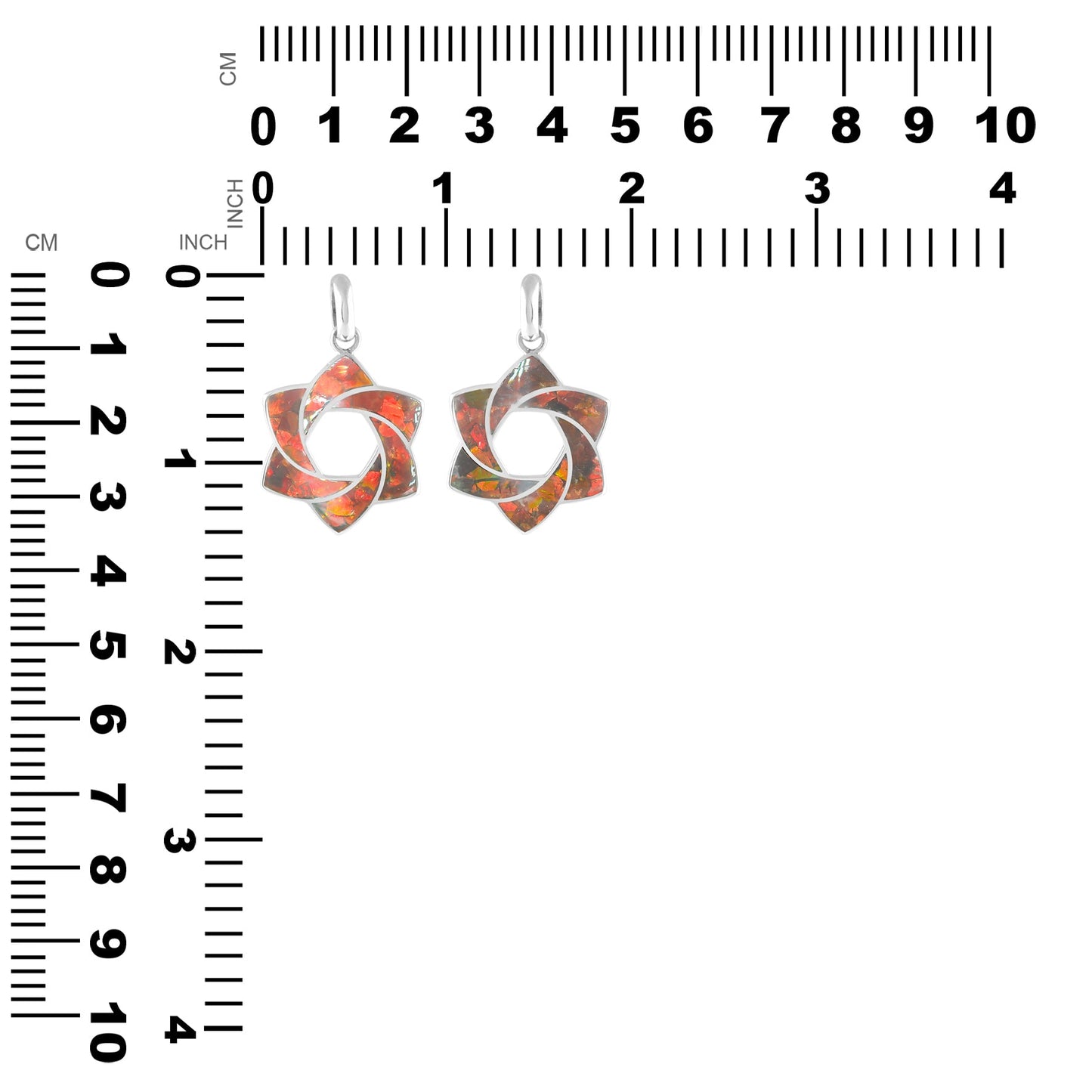 Starborn 6-Point Knot Ammolite Inlay Pendant in Sterling Silver