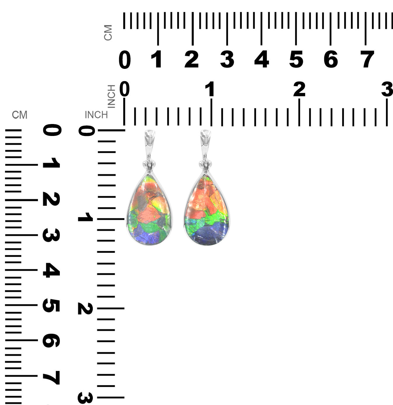 Starborn Ammolite Pear Shaped Pendant in Sterling Silver