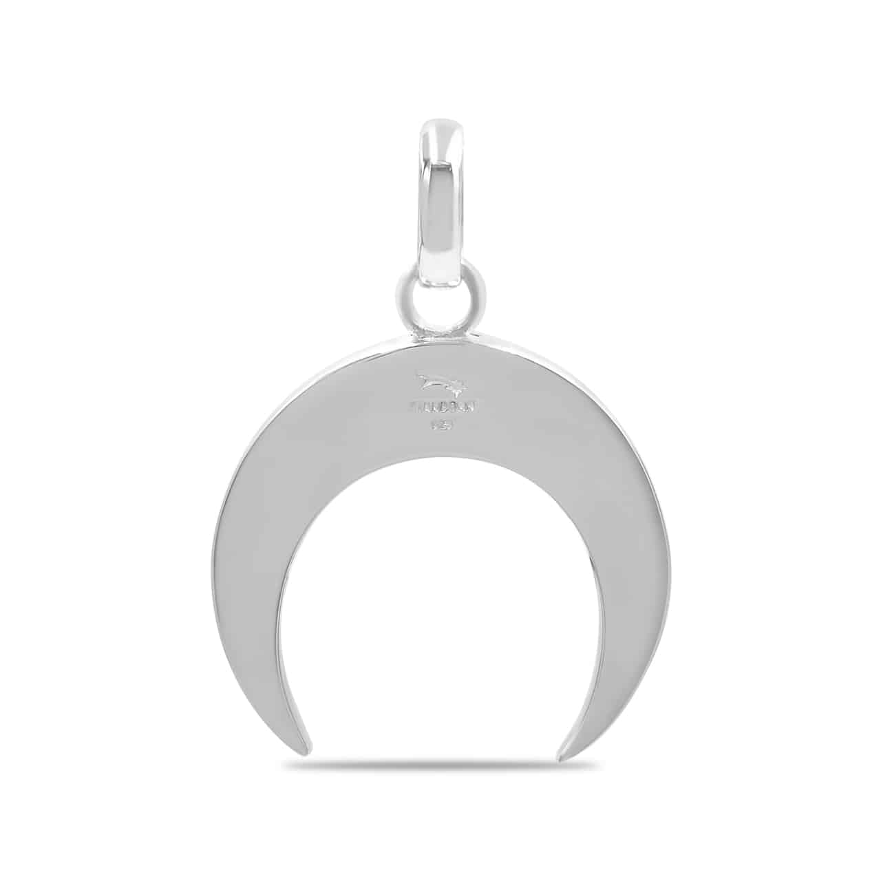 Starborn Ammolite Crescent Moon Pendant in Sterling Silver