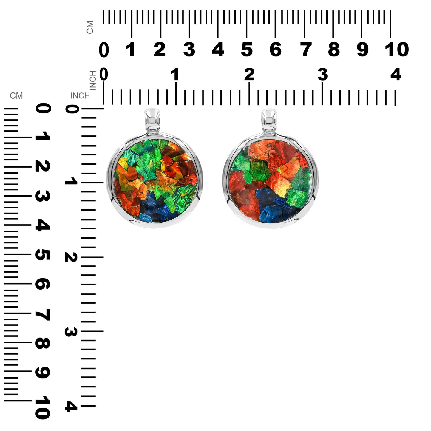 Starborn Ammolite Medallion Style Pendant in Sterling Silver