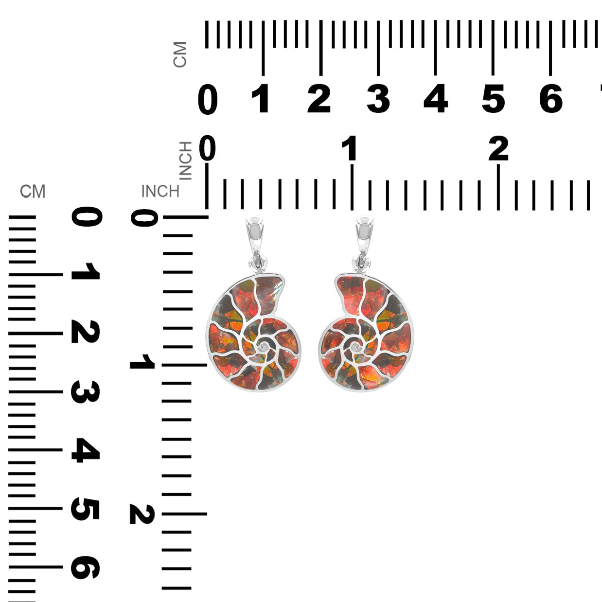 Starborn Ammolite Inlay Nautilus Ammonite Pendant in Sterling Silver