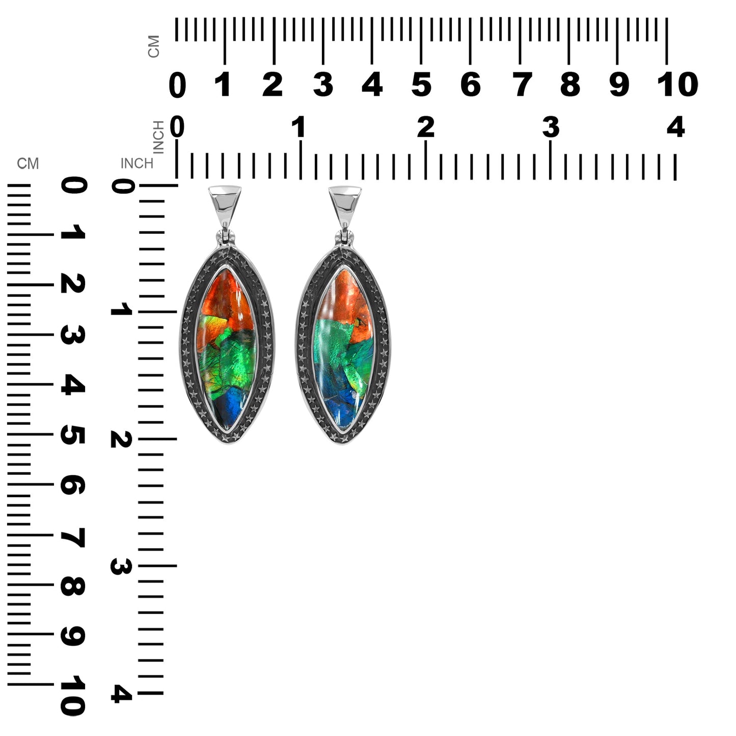 Starborn Marquise Ammolite with Star Frame in Sterling Silver
