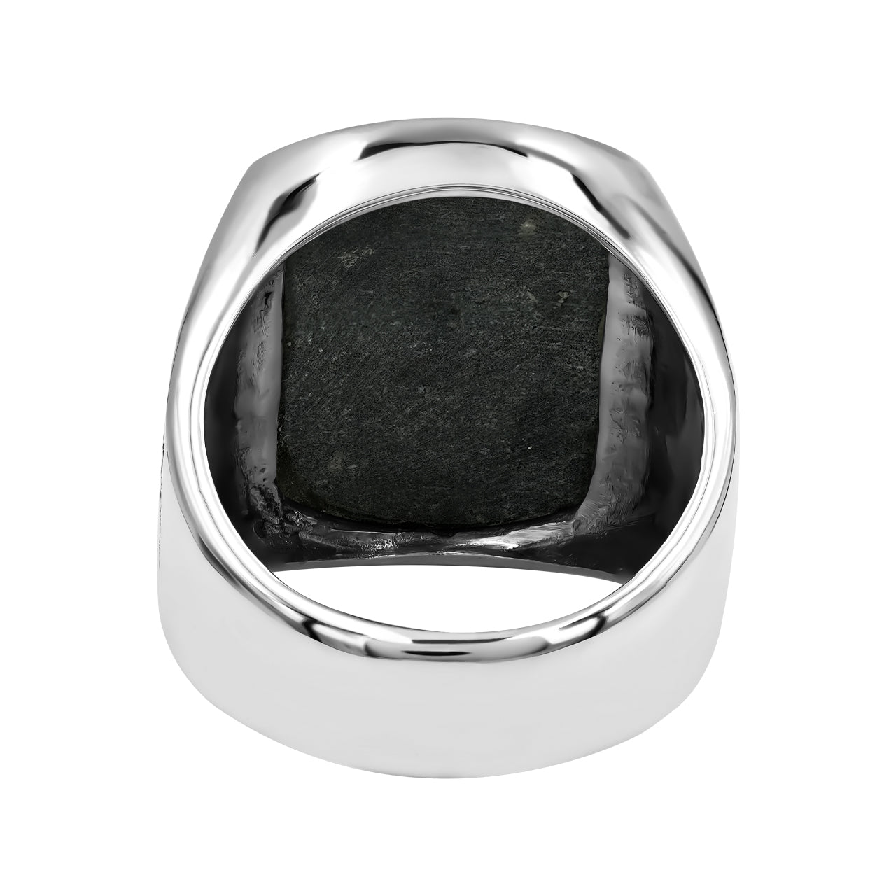 Starborn Ammolite Inlay Cushion-Shaped Men's Style Ring in Sterling Silver