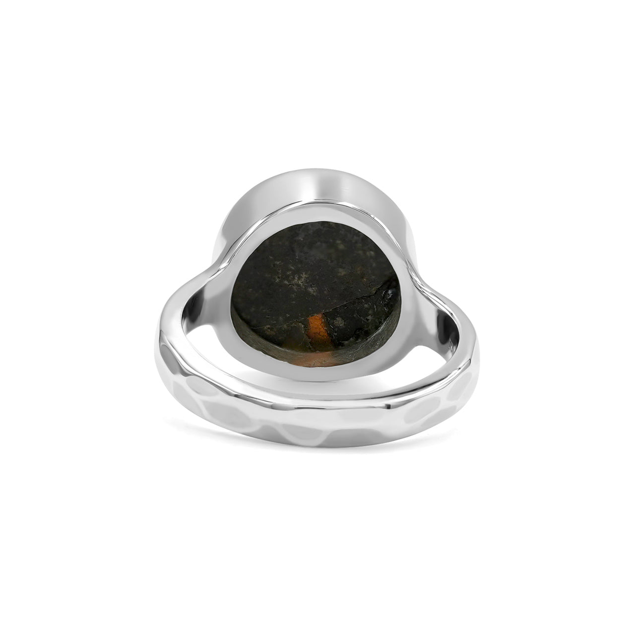 Starborn Faceted Ammolite Round Ring in Sterling Silver