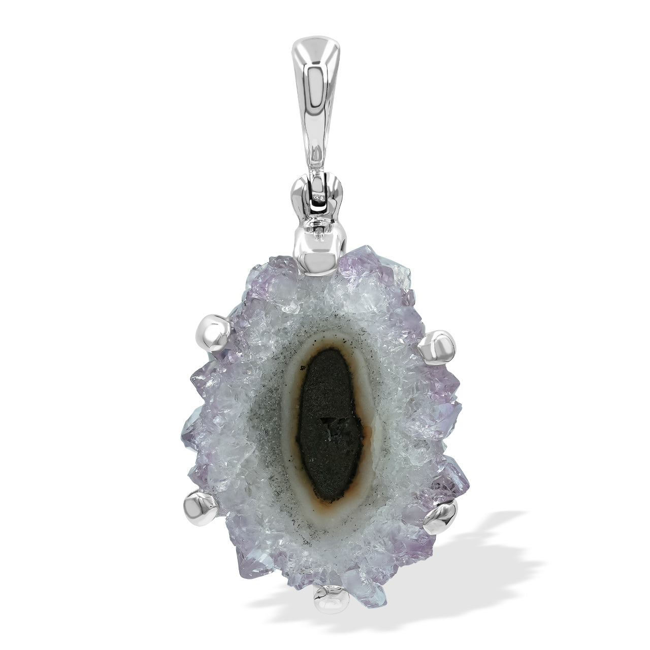 Starborn Amethyst Rose Prong Set Pendant in Sterling Silver