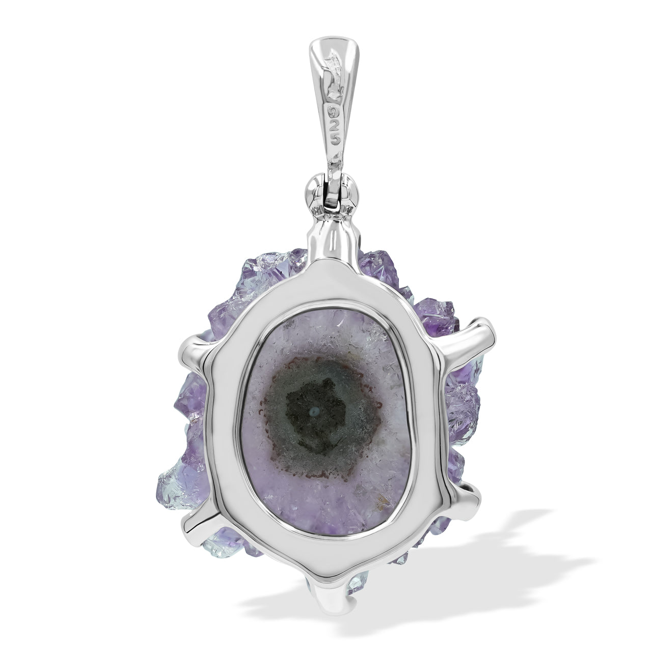 Starborn Amethyst Rose Prong Set Pendant in Sterling Silver