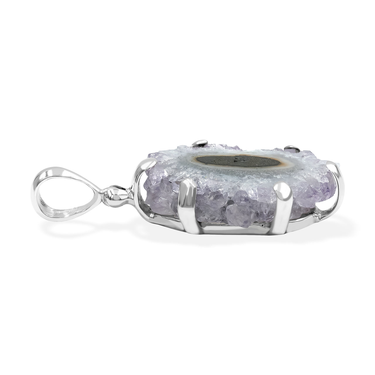 Starborn Amethyst Rose Prong Set Pendant in Sterling Silver