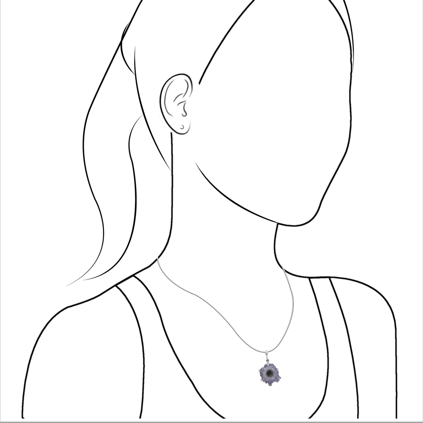 Starborn Amethyst Rose Prong Set Pendant in Sterling Silver