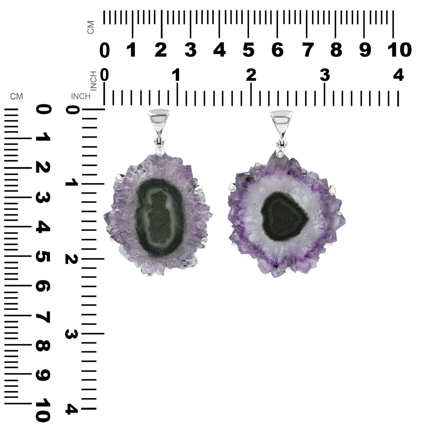 Starborn Amethyst Rose Prong Set Pendant in Sterling Silver with Filigree Back