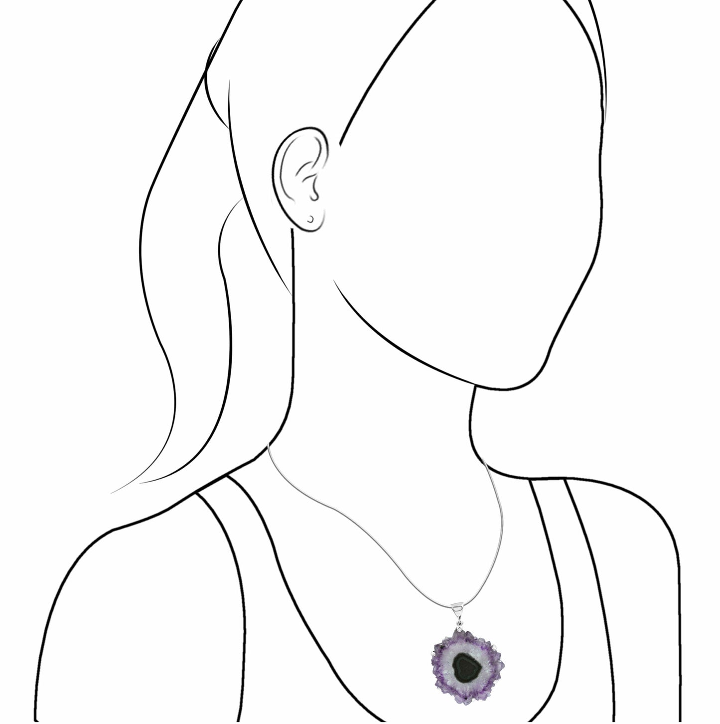 Starborn Amethyst Rose Prong Set Pendant in Sterling Silver with Filigree Back