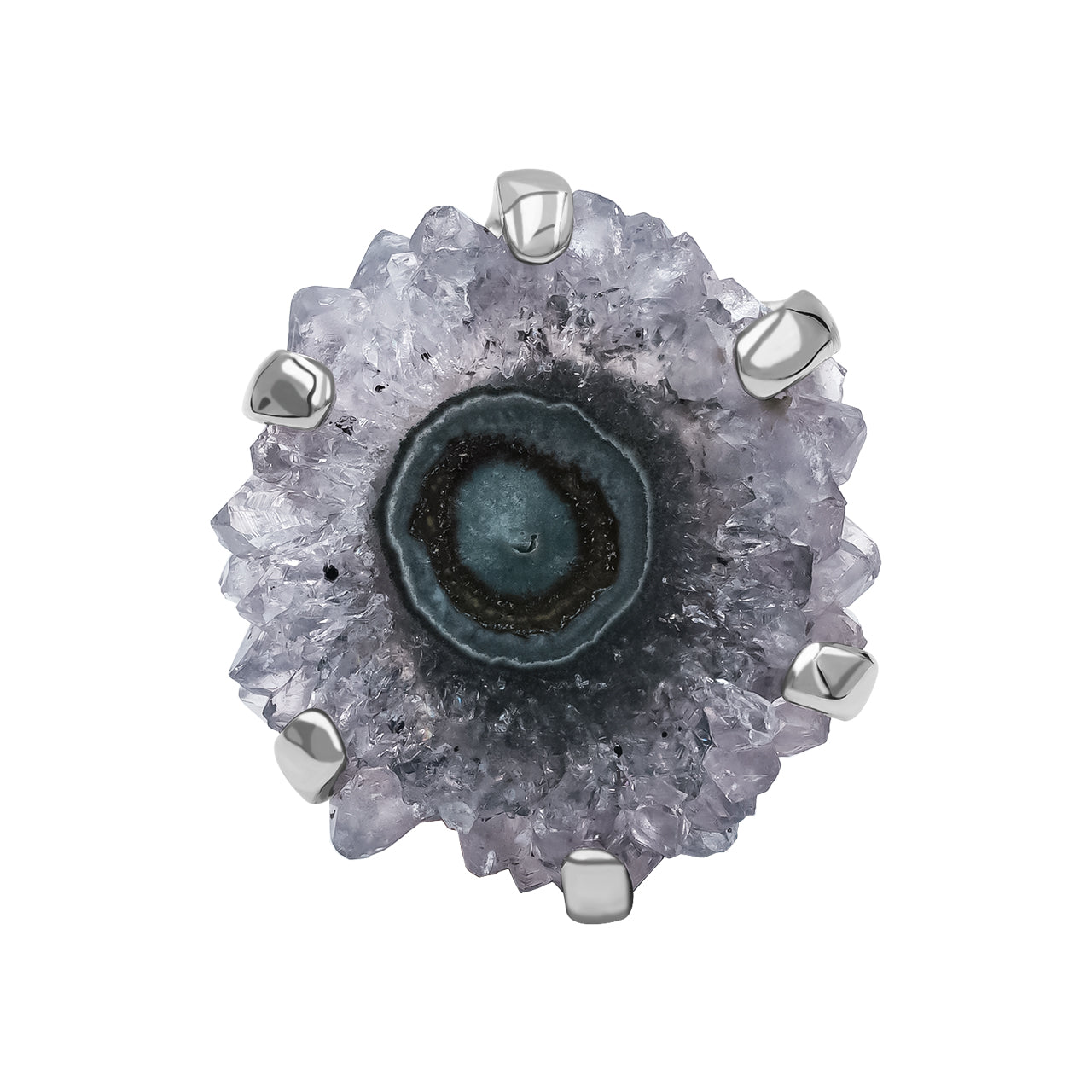 Starborn Amethyst Rose Prong Set Ring in Sterling Silver
