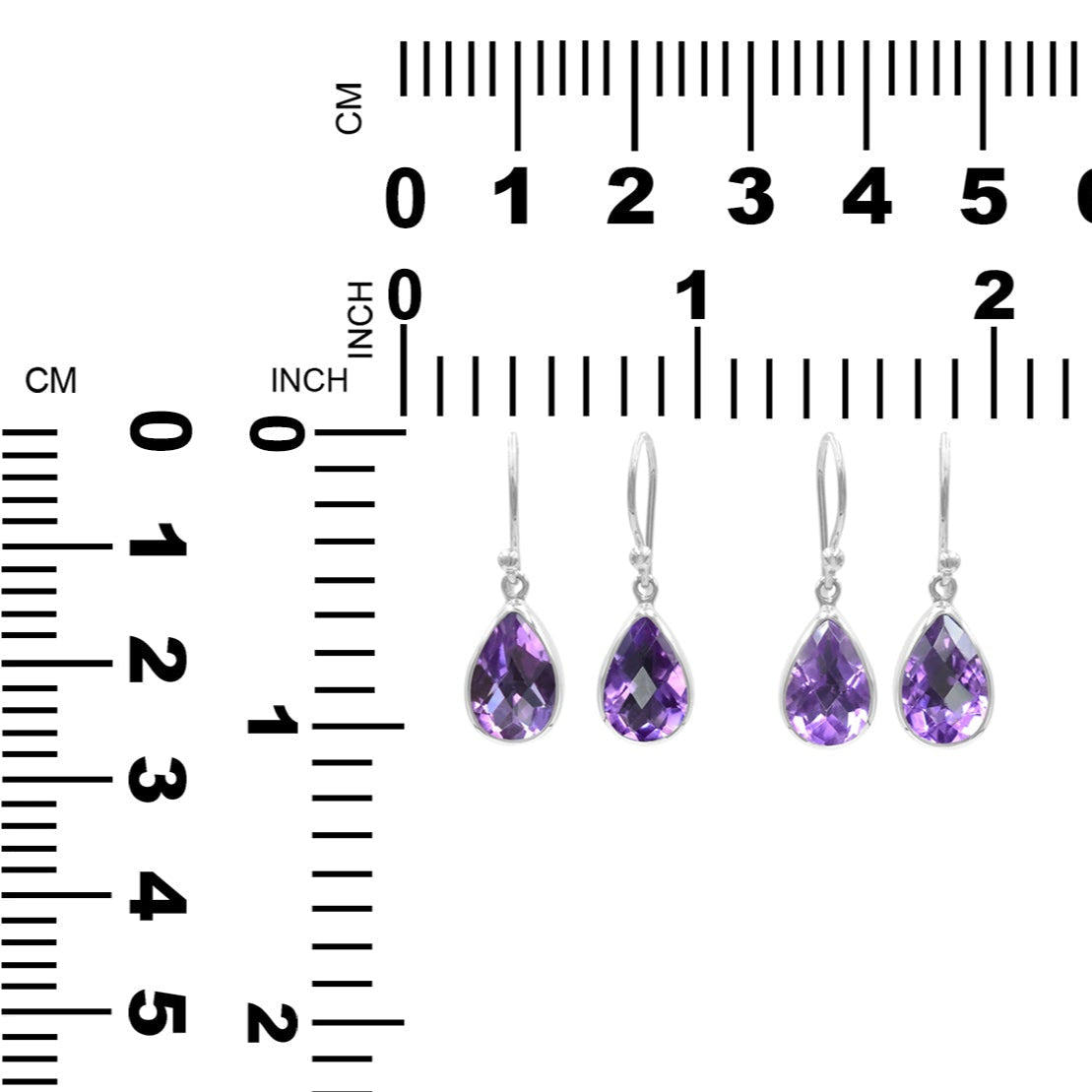 Starborn Amethyst Faceted Drop Earrings in Sterling Silver