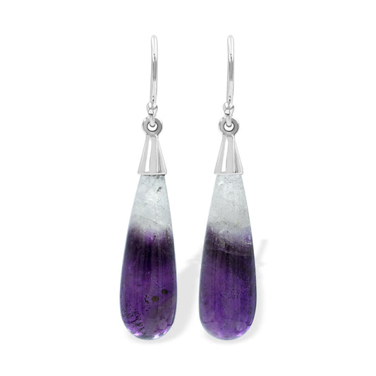 Starborn Duality Amethyst Drop Earrings in Sterling Silver