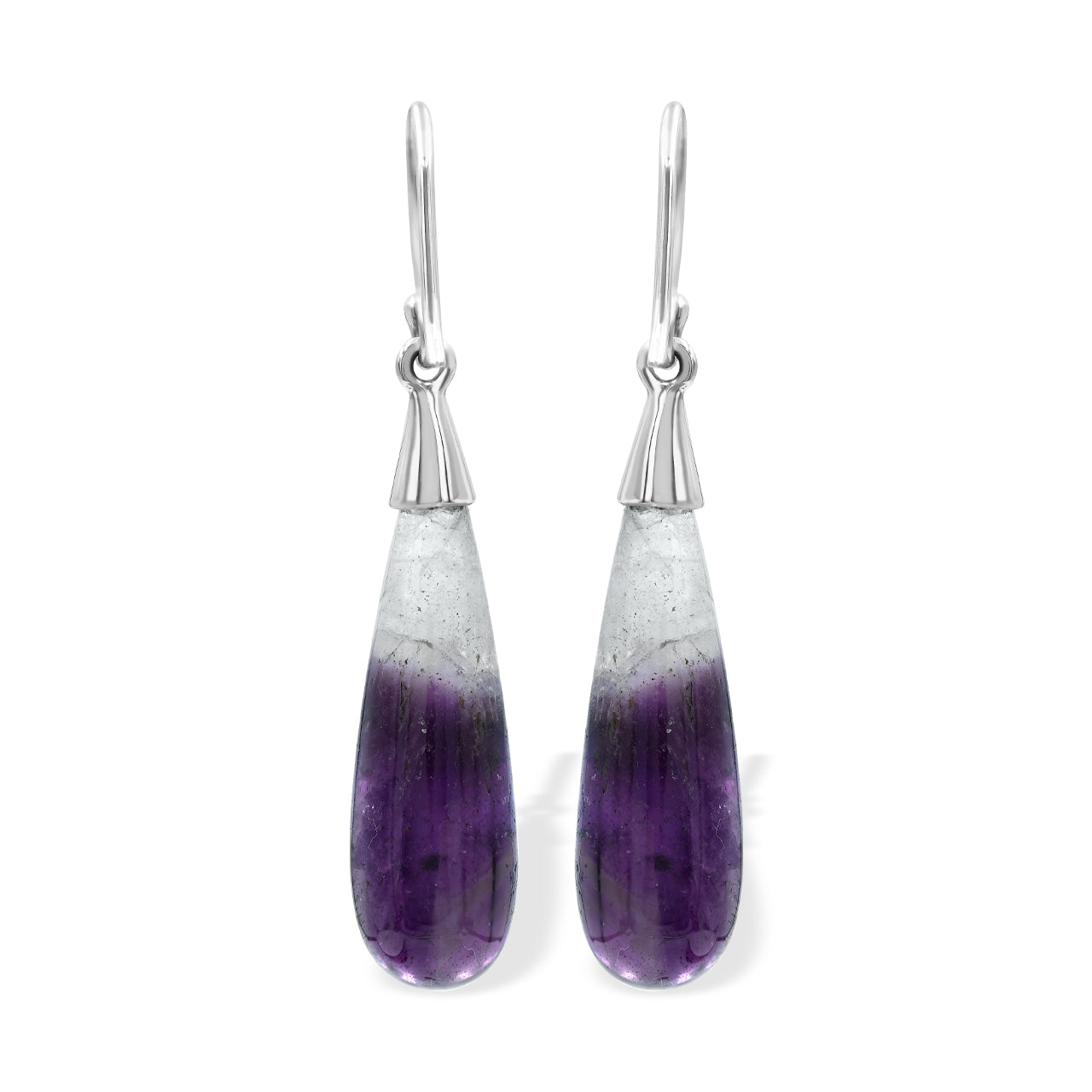 Starborn Duality Amethyst Drop Earrings in Sterling Silver