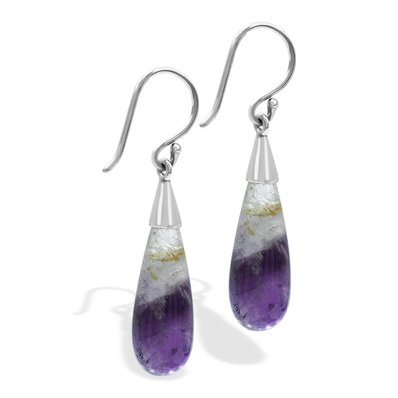 Starborn Duality Amethyst Drop Earrings in Sterling Silver
