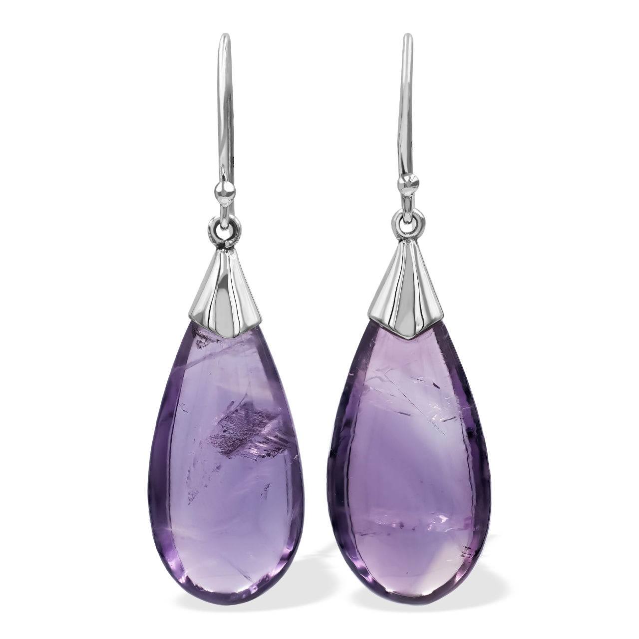 Starborn Amethyst Teardrop Dangle Earrings in Sterling Silver