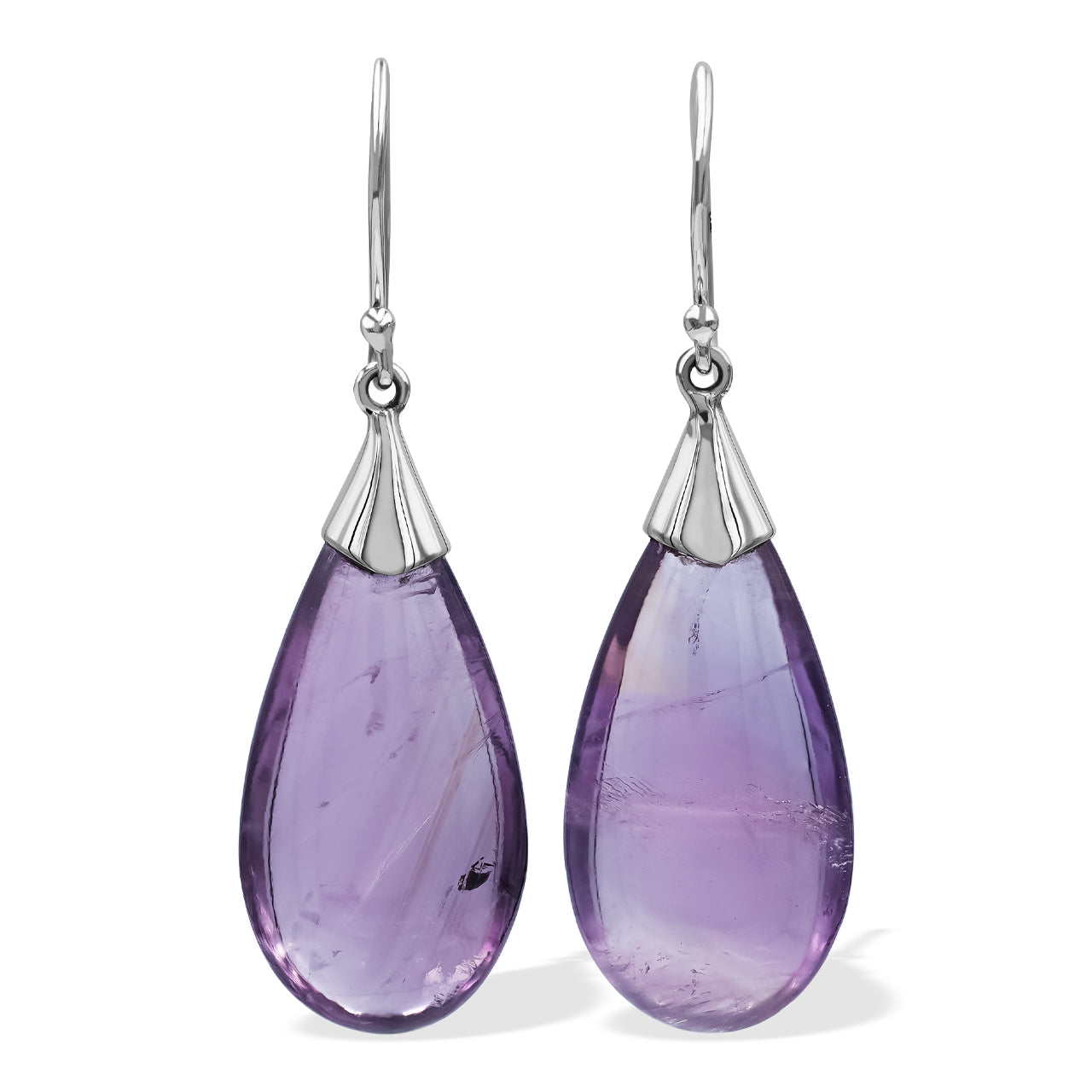 Starborn Amethyst Teardrop Dangle Earrings in Sterling Silver