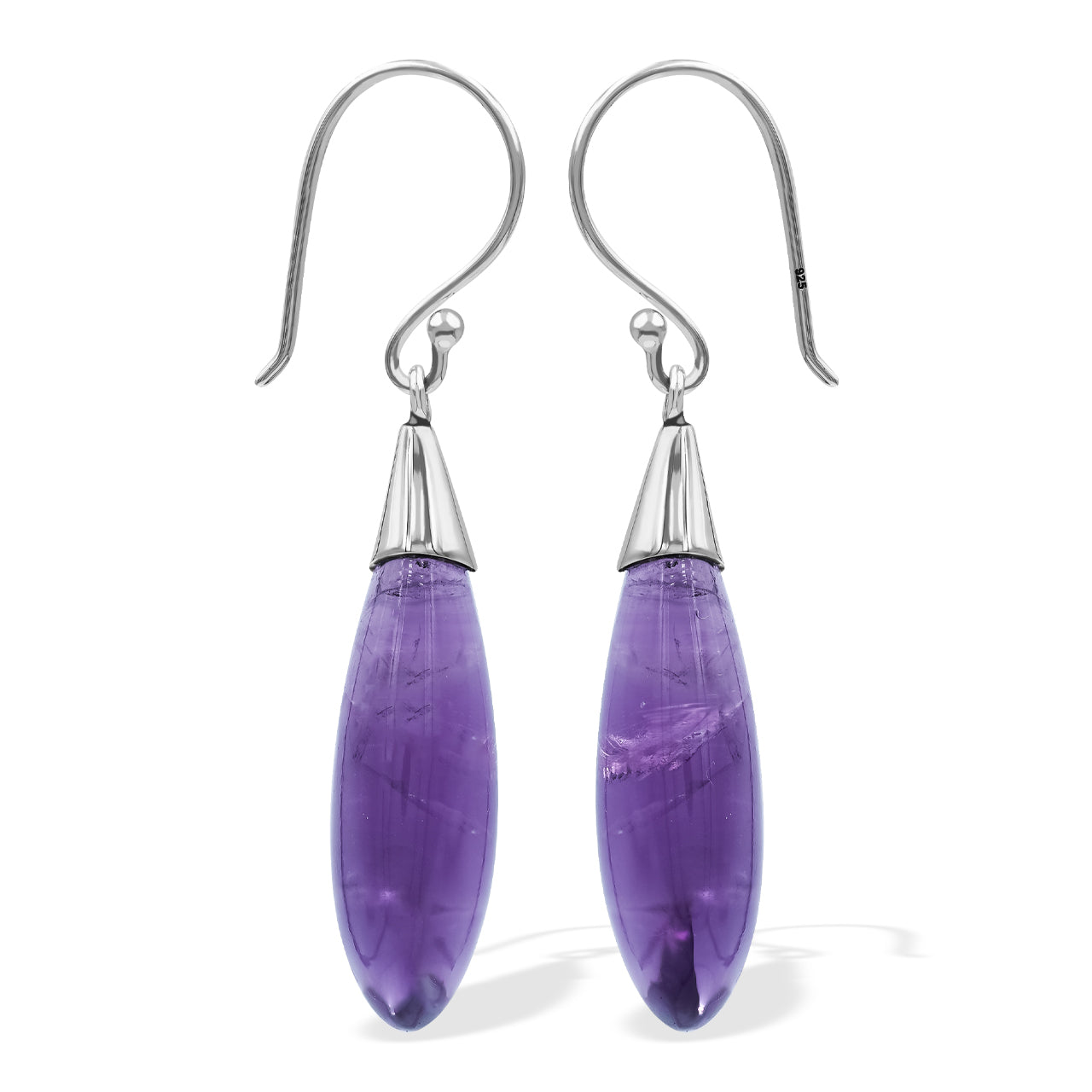 Starborn Amethyst Teardrop Dangle Earrings in Sterling Silver