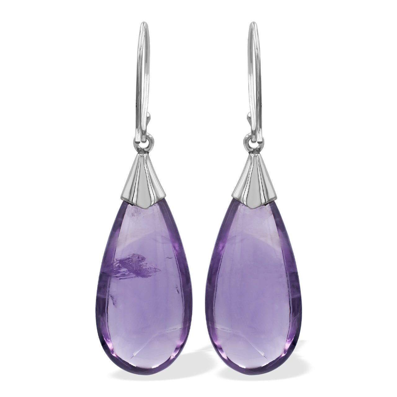 Starborn Amethyst Teardrop Dangle Earrings in Sterling Silver