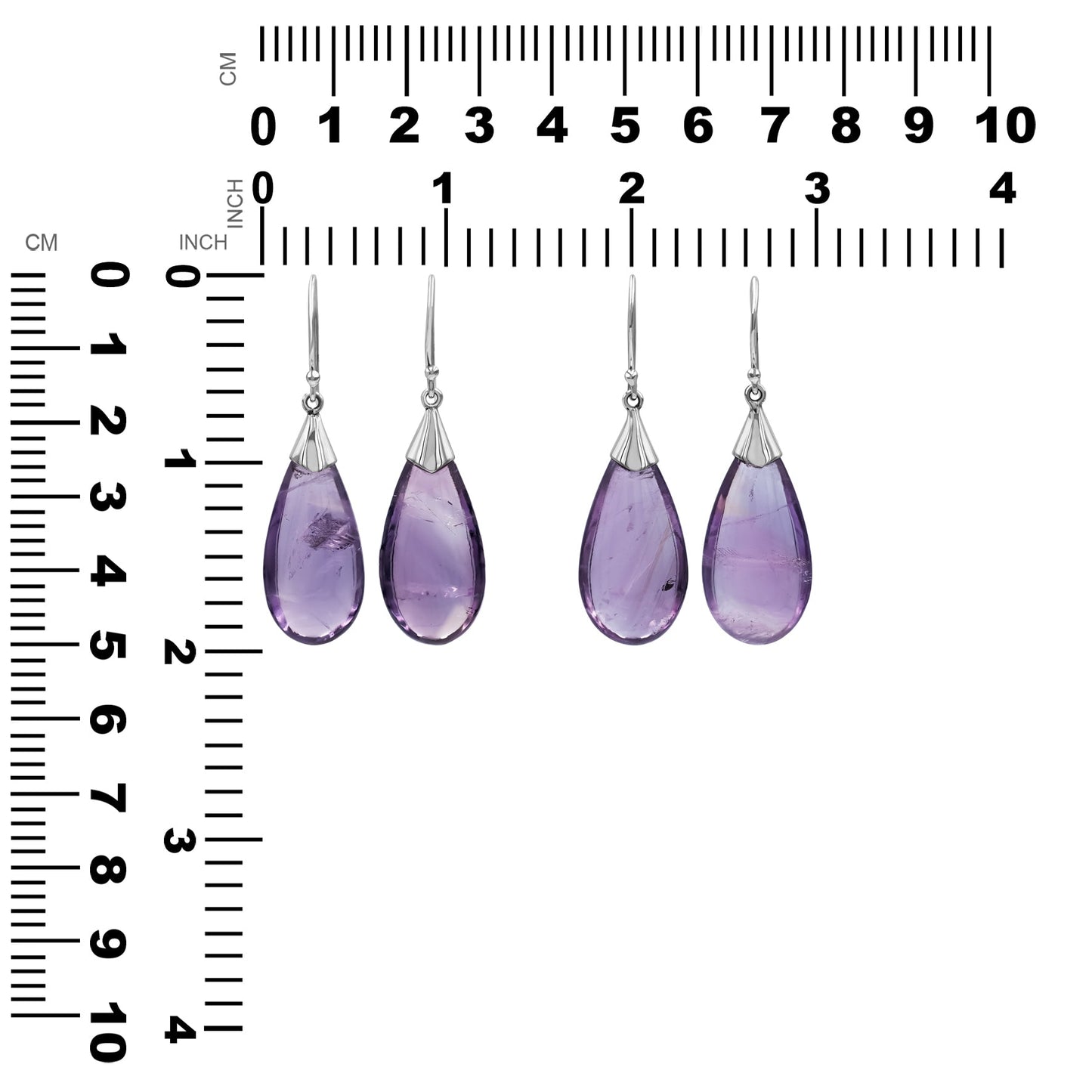 Starborn Amethyst Teardrop Dangle Earrings in Sterling Silver