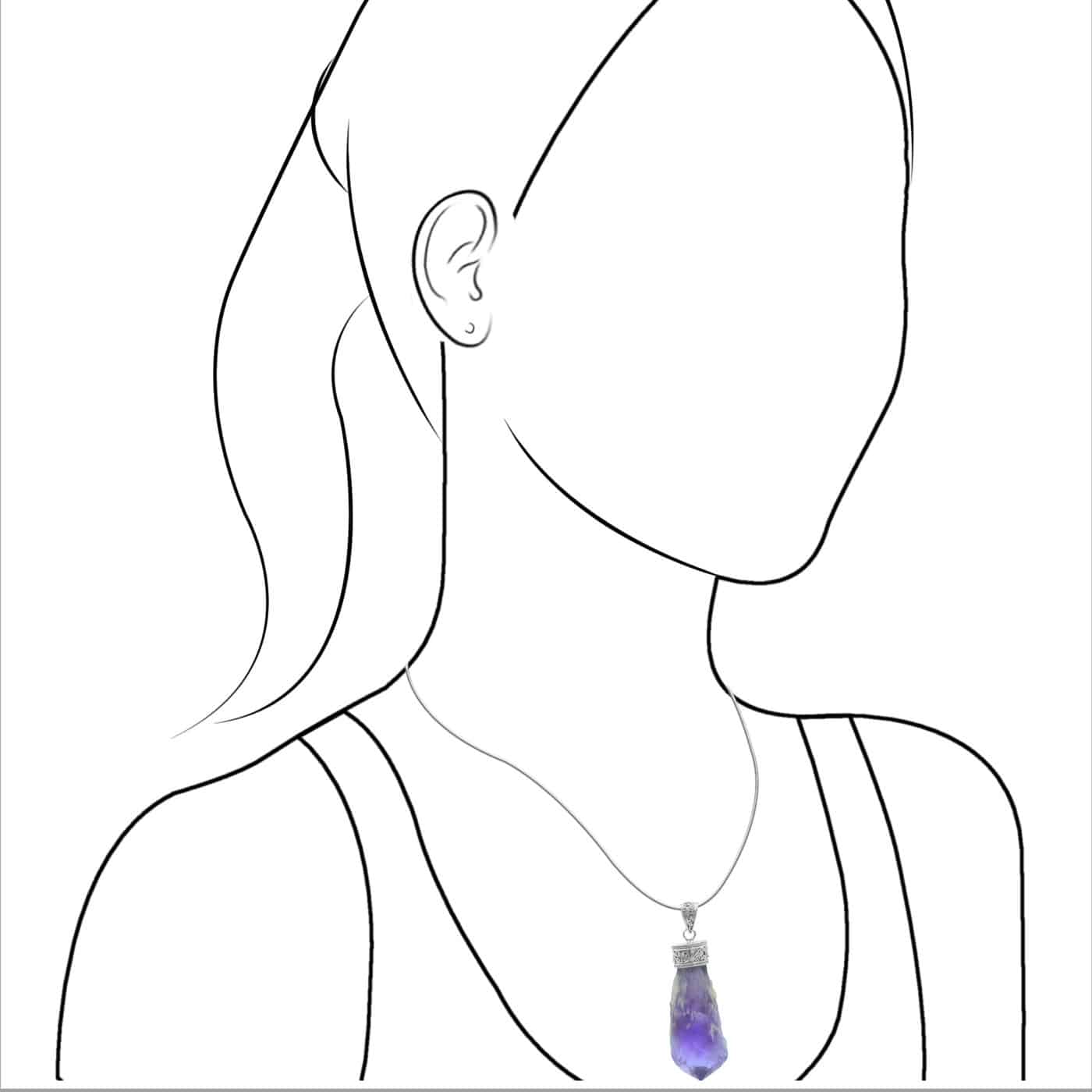 Starborn Amethyst Crystal Pendant in Sterling Silver