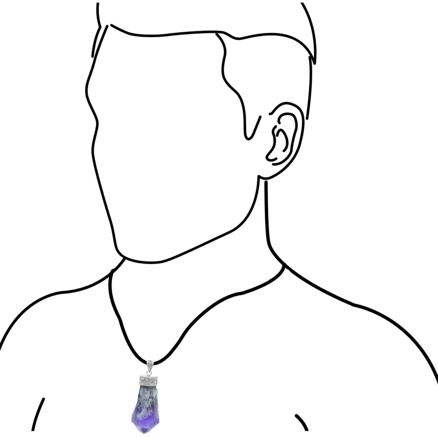 Starborn Amethyst Crystal Pendant in Sterling Silver