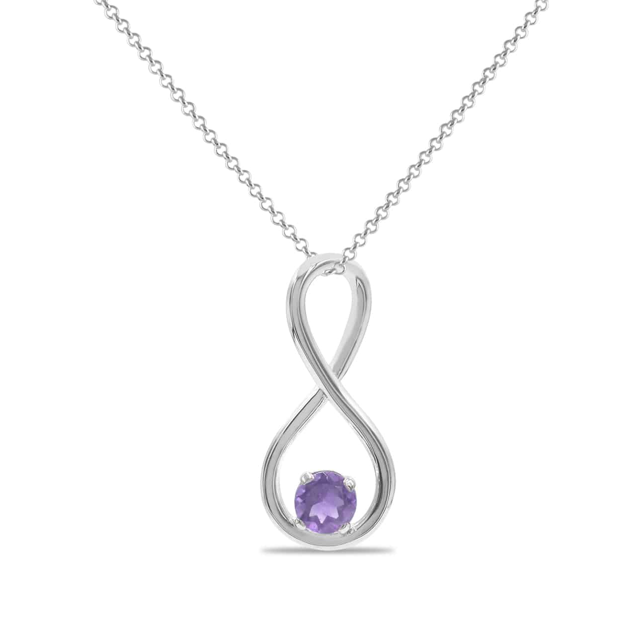 Starborn Faceted Gemstone Infinity Pendant in Fine Sterling Silver