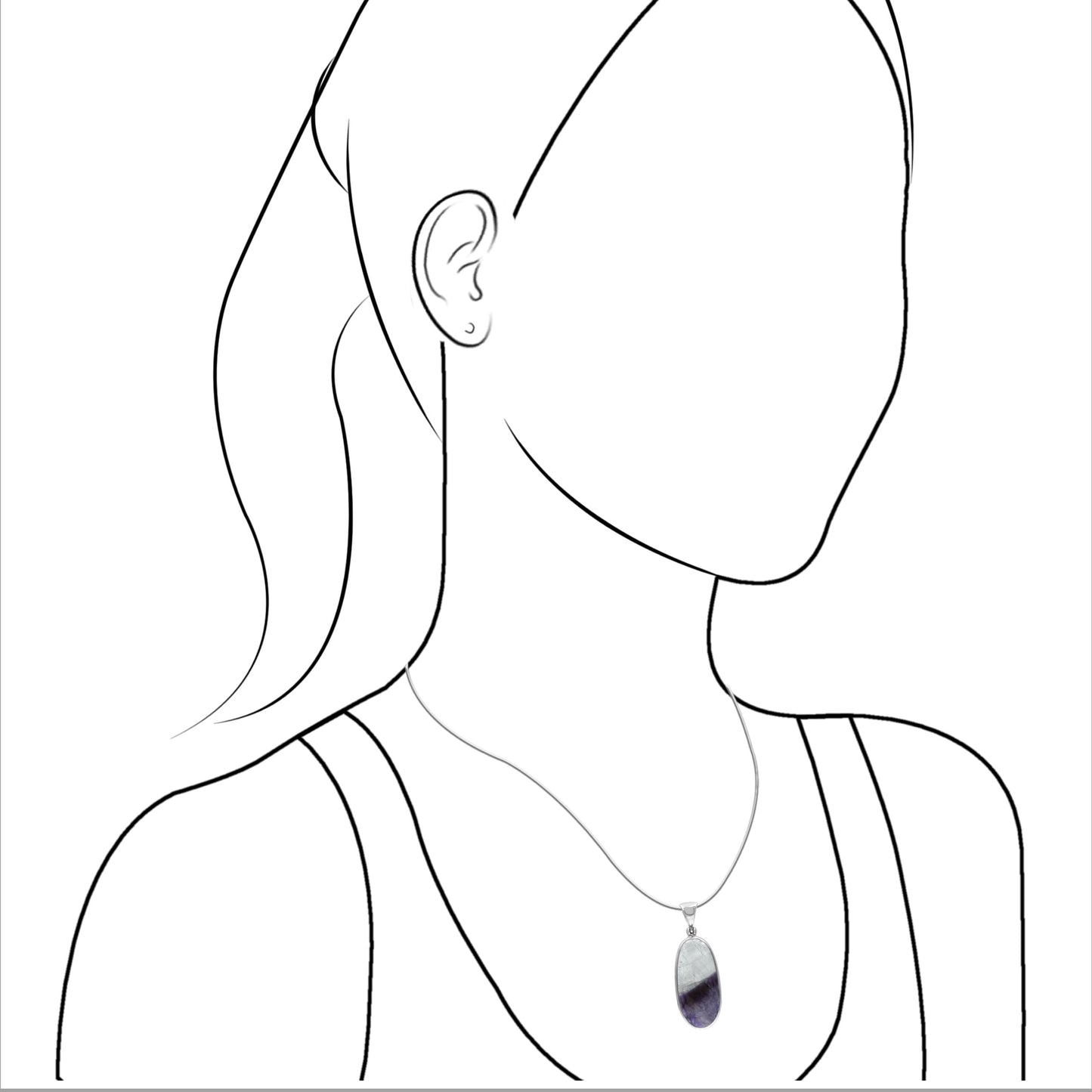 Starborn Duality Amethyst Oval Pendant in Sterling Silver
