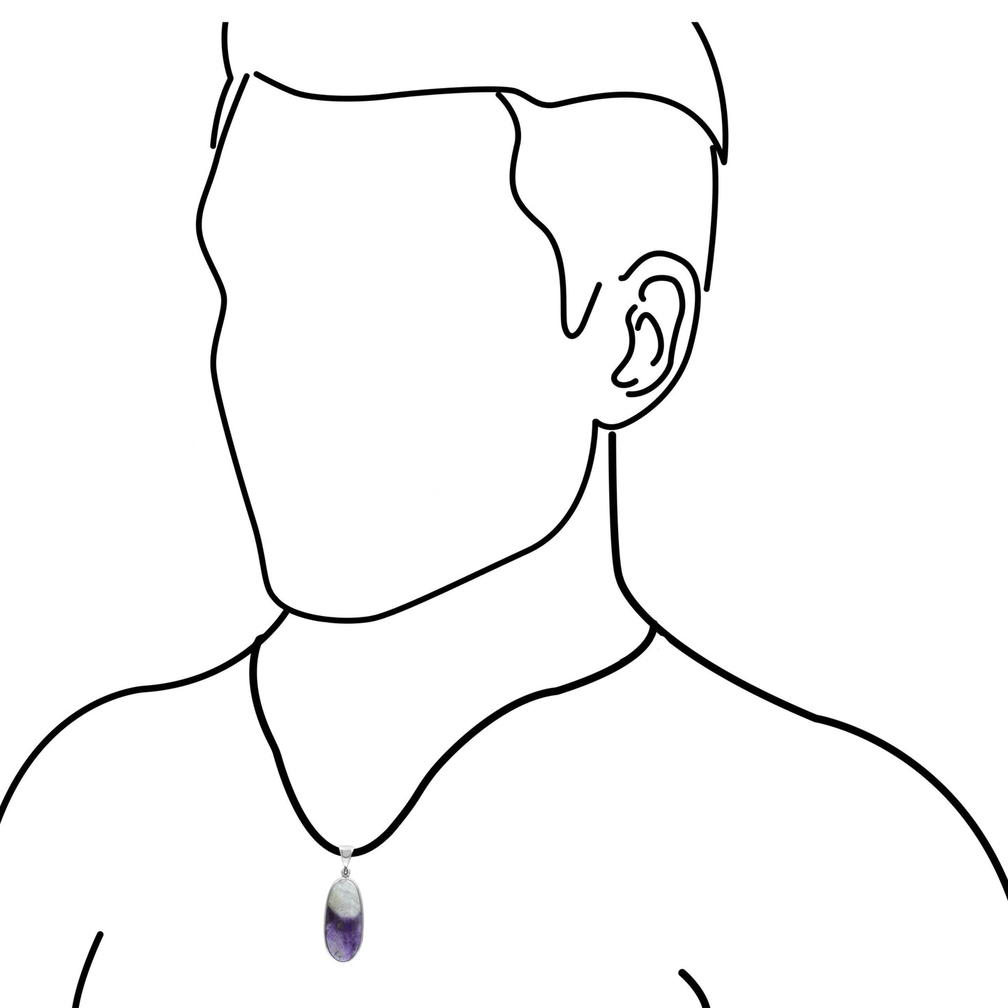Starborn Duality Amethyst Oval Pendant in Sterling Silver