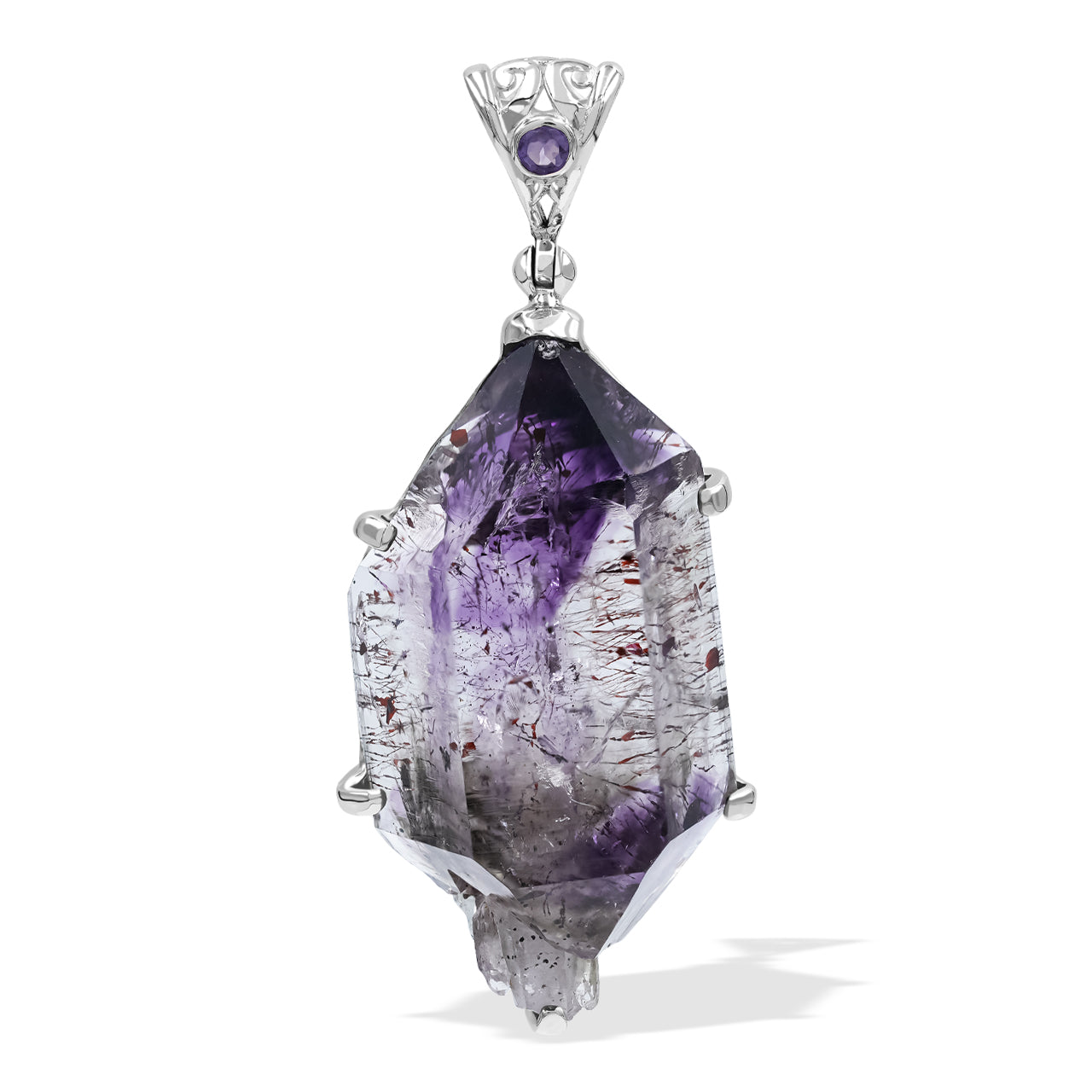 Starborn Shangaan Amethyst Prong Set Pendant in Sterling Silver