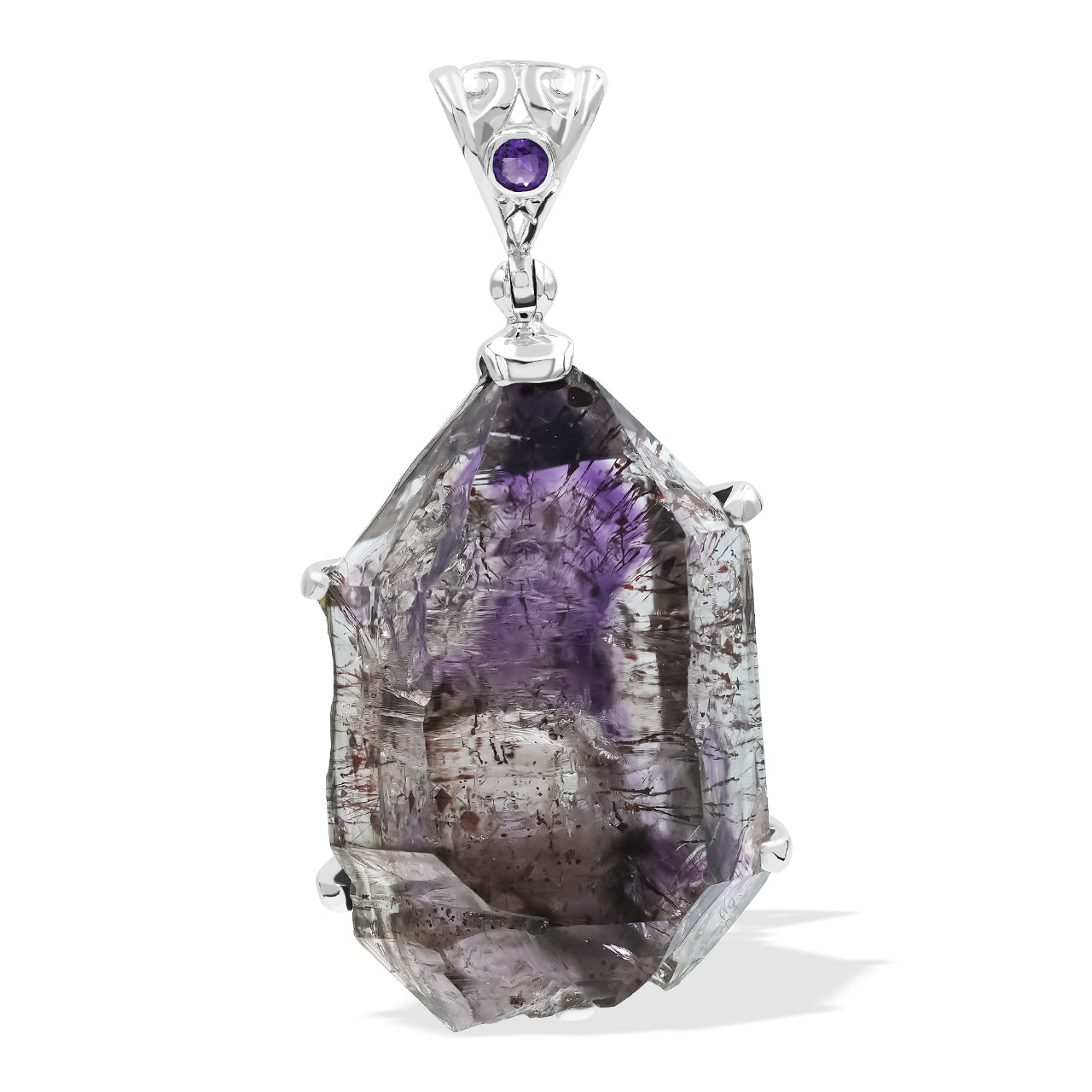 Starborn Shangaan Amethyst Prong Set Pendant in Sterling Silver