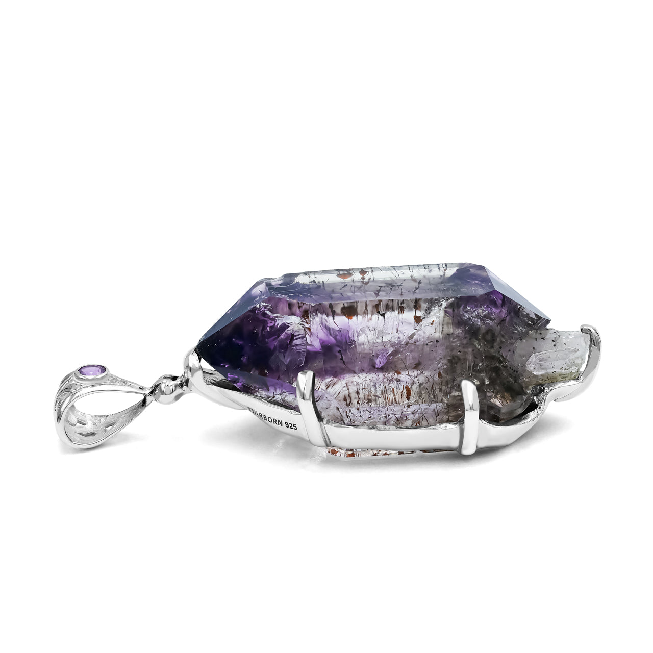 Starborn Shangaan Amethyst Prong Set Pendant in Sterling Silver